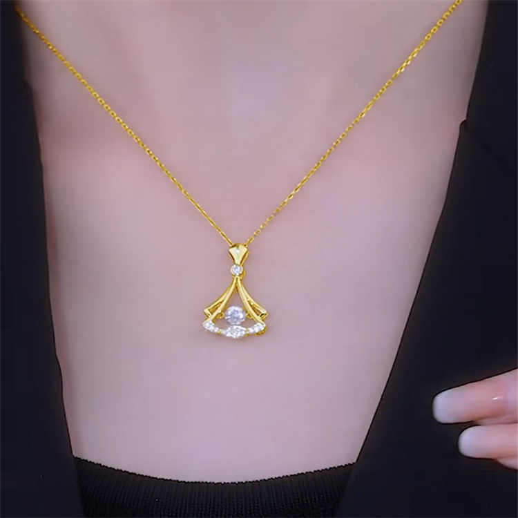 24K Plated Fan Necklace