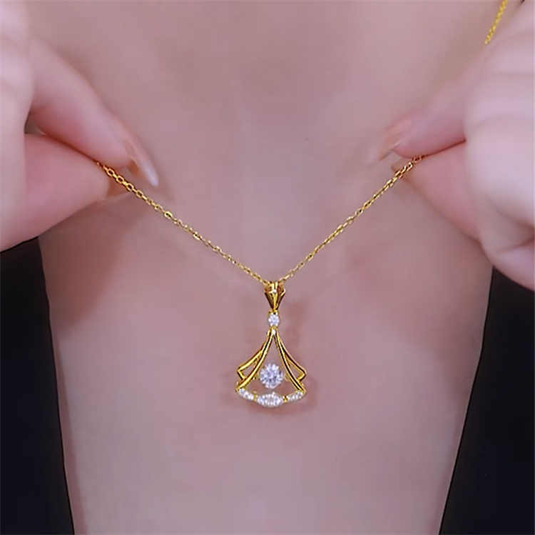 24K Plated Fan Necklace
