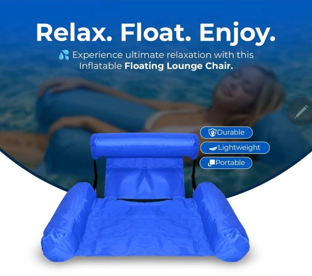 Water Chair for Adults, Swimming Pool Floats, Floating Pool Chair Lounge Adjustable Fabric Pool Float Hammock for Swimming Pool Beach (Deep Blue)