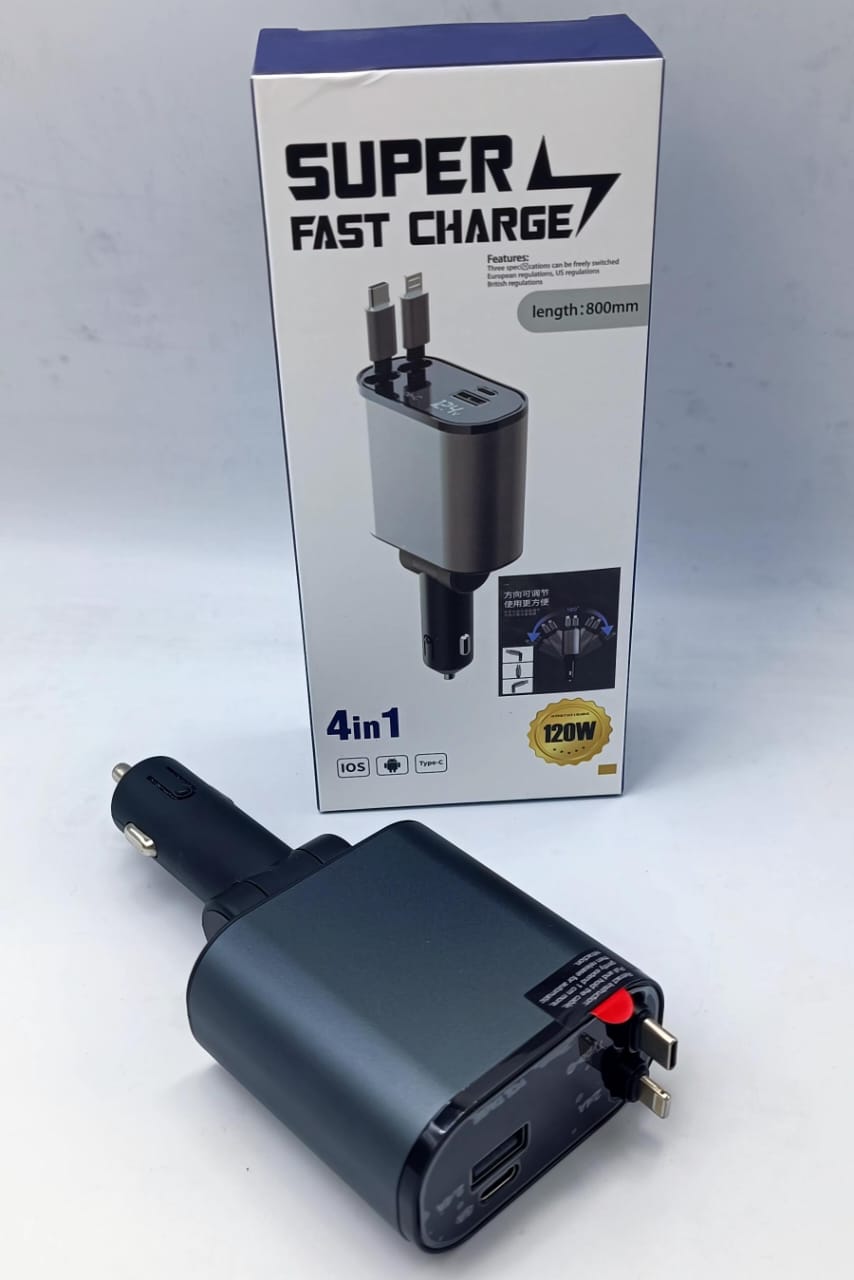 4 in 1 Retractable Car Charger