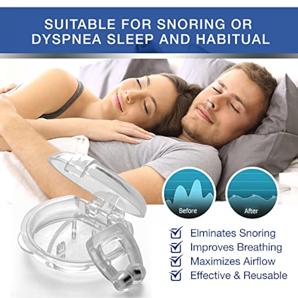 Anti-Snoring Magnetic Nose Clip – Instantly Improve Your Sleep