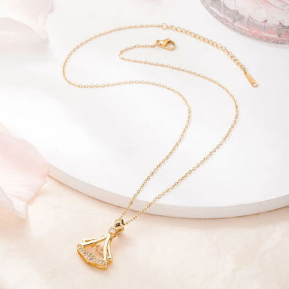24K Plated Fan Necklace