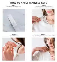 36pcs Fearless Tape Women Double Sided Tape for Clothing and Body, Transparent Clear Color for All Skin Shades