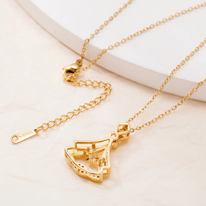 24K Plated Fan Necklace