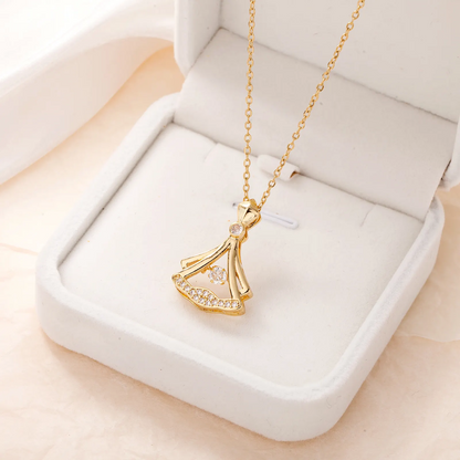 24K Plated Fan Necklace
