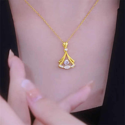 24K Plated Fan Necklace