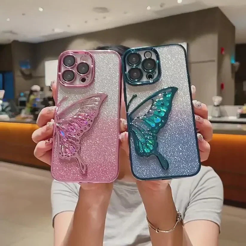 New Premium Butterfly Shimmer Case